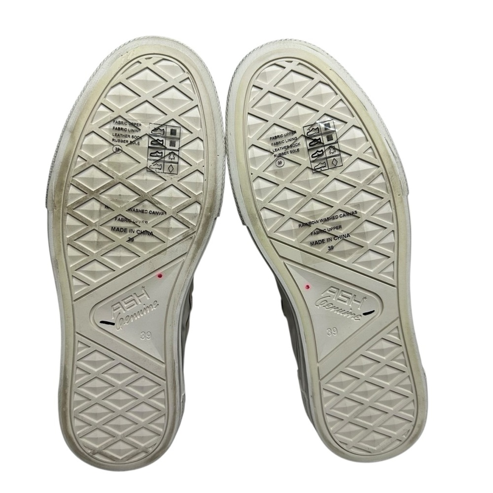 NEW W/BOX ASH Rainbow Washed Canvas High Top Sneakers in Sand 39 - Picture 12 of 13